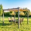 Pergolă de grădină 3 X 3 100% aluminiu cu acoperiș din poliester cu strat de 180g PA